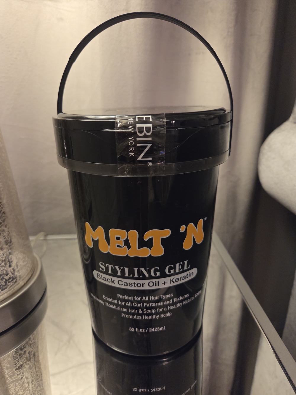 Melt 'N Styling Gel with Black Castor Oil + Keratin — Black